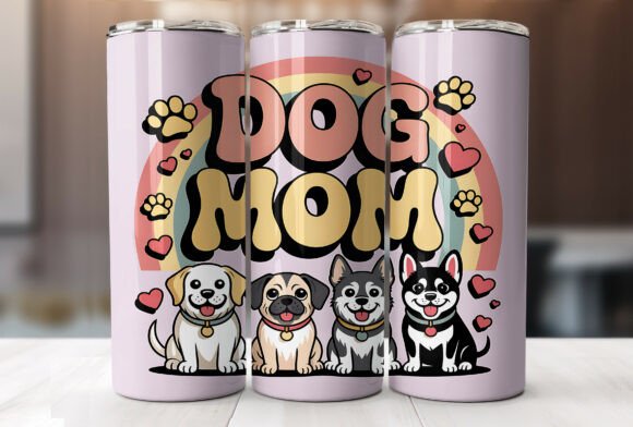 20 Oz Dog Mom Wrap: Graphics for Tumbler Wraps