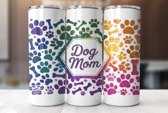20oz Dog Mom Tumbler Wrap Design: Graphics for Branding