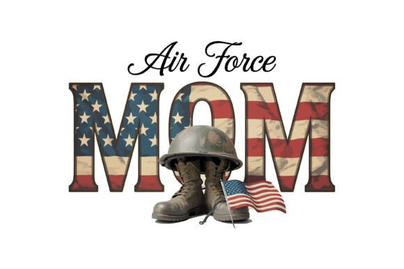 Air Force Mom Patriotic Boots Design: Graphics for T-Shirt Designs