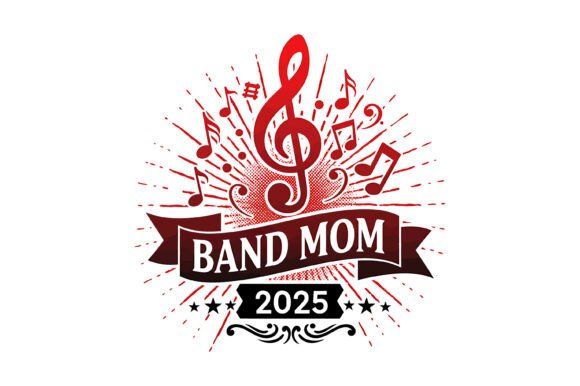 Band Mom 2025 Music Pride Graphics for T-Shirt Designs