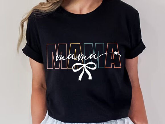 Coquette Bow Mama SVG: Graphics for T-Shirt Designs