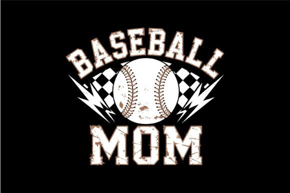 Distressed Baseball Mom Lightning Graphics for T-Shirt Designs