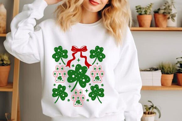 Dog St Patricks Coquette Graphics for T-Shirt Designs