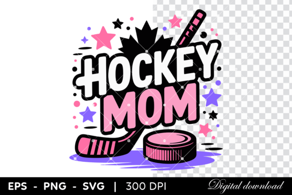 Hockey Mom Graphics: Stick & Puck Illustrations