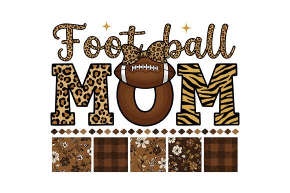 Leopard Football Mom Print Graphics for T-Shirt Designs