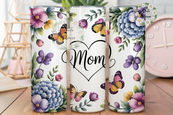 Mom Floral Butterfly Tumbler Wraps & Graphics Review