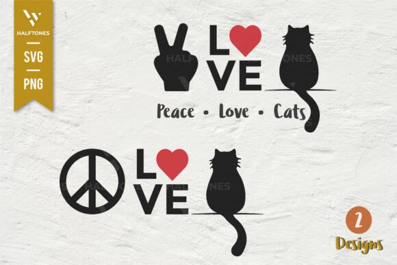 Peace Love Cats: Graphics & Illustrations for Blogs