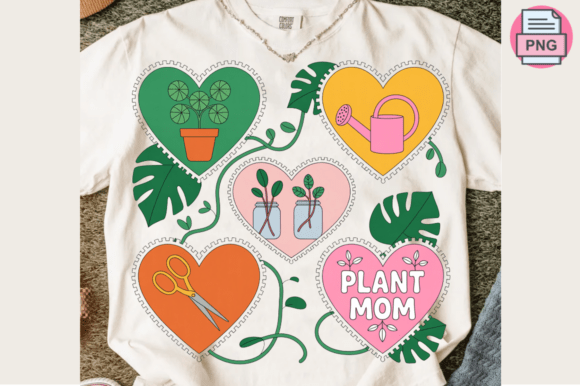 Plant Mom Hearts: Graphics for T-Shirt Designs & Blogs