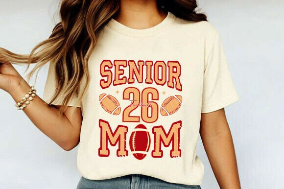 Senior 2026 & Football Mom Graphics for T-Shirt Designs